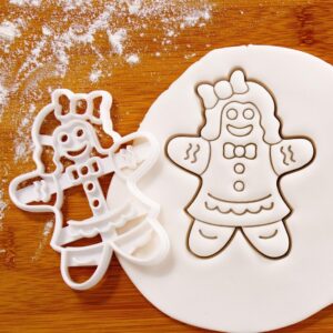 Gingerbread Woman Cookie Cutter Cookie Mold for Christmas Biscuit Fondant Clay Baking Holiday Festive Treats Winter Baking Decor for Family and Kids