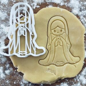 Black Saint Mary Cookie Cutter Holy Saints Praying Religious Cookies Nativity Scene Winter Snow Christmas Angel Pastry Fondant Dough Biscuit Baking Tool