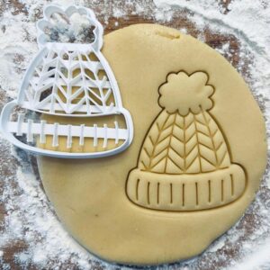 Black Winter Hat Cookie Cutter Snow Winter Christmas Cookie Stamp Fondant Clay Dough Pastry Biscuit Winter Clothes Xmas Festive Party Baking Tool