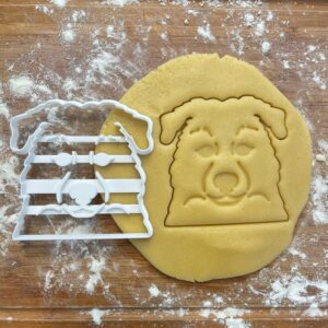 Black Australian Shepherd Face Cookie Cutter Dog Biscuit Shape Gift Idea for Dog Lovers Baking Cookies Fondant Polymer Clay Cutter for Handmade Crafts and Shepherd Dog Mom Gifts Treats