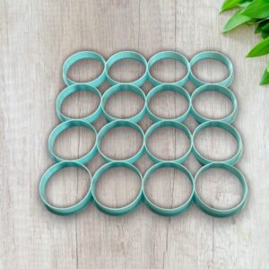 Circle Plate Cookie Cutter Set of 16 Pieces Diameter 5cm for Baking Shortbread Biscuits Pastry Sugar Paste Fondant Cakes Cookie Decorating Tools for Homemade Kitchen Use