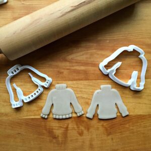 Cookie Set of 2 Sweater Cookie Cutters for Baking Sweater-Shaped Cookies Cake Fondant Decorations Suitable Size Dishwasher Safe Made in India for Winter Holidays, Christmas, and Themed