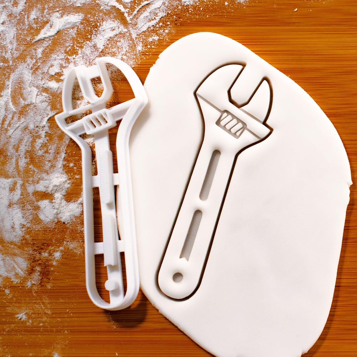 Wrench cookie cutter baking biscuits biscuit dough cutters shaped like hand tools perfect construction renovation repairman professional builder handyman themed parties creative (ONLY WRENCH)