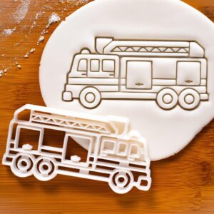 Firefighter Fire Truck Cookie Cutter Biscuit Cutter Fireman Helmet and Truck Shape Fire Department Rescue Theme Birthday Party Favors Kids Baking Tool Fire Brigade Emergency (ONLY FIRE TRUCK)