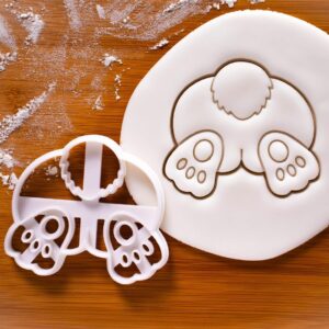 Easter Bunny Butt Cookie Cutter Biscuit Fondant Craft Clay Cheese Dough Sugarpaste Sugarcraft Baking Tool Cute Fluffy Bunny Rabbit Tail Hopping Animal Pascha Spring Holiday (ONLY BUNNY BUTT)