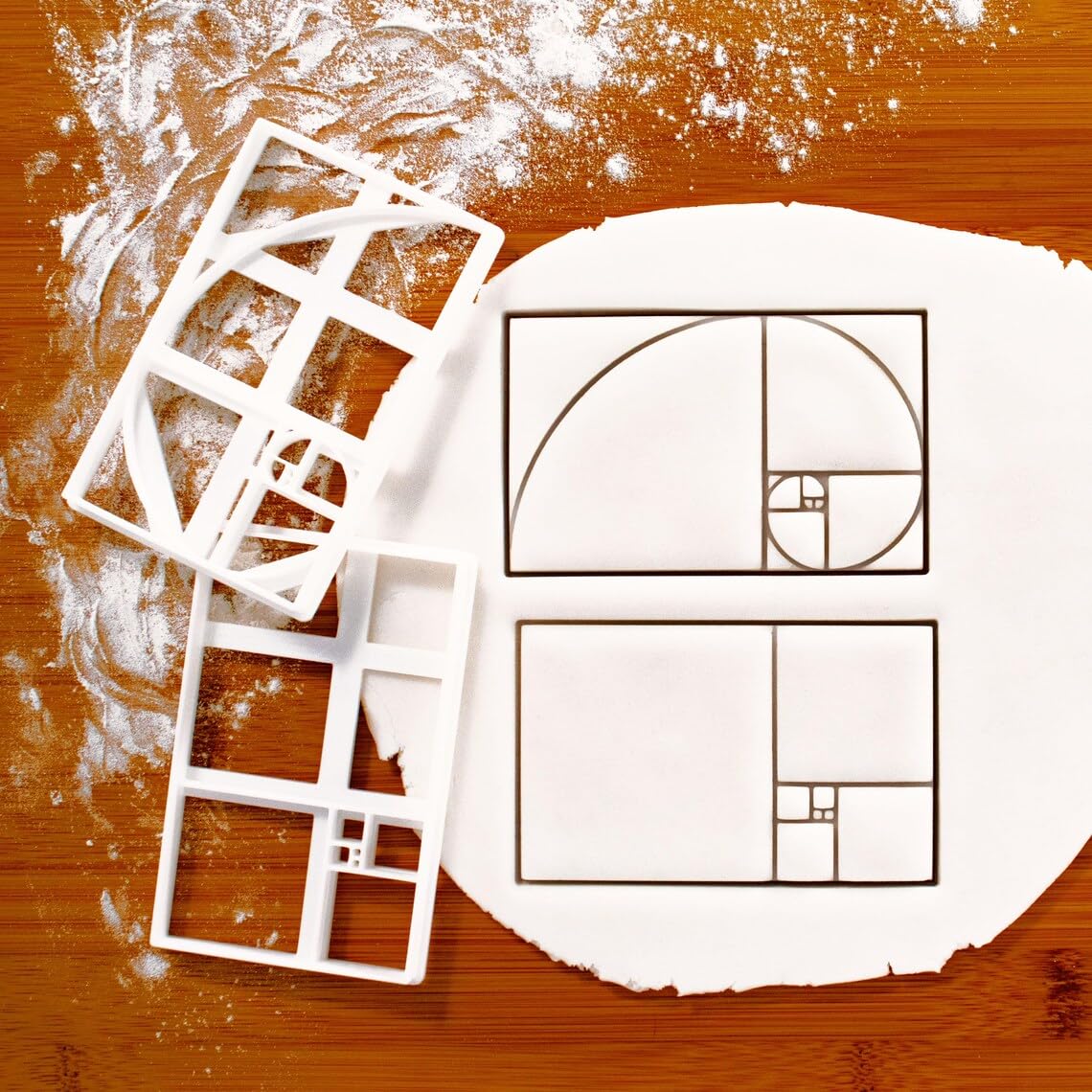 Fibonacci Tiling Design 1 Cookie Cutter India golden ratio biscuit cutter math architecture pattern geometric shapes minimalist design fondant clay cutter creative baking (ONLY DESIGN 1) - Image 2