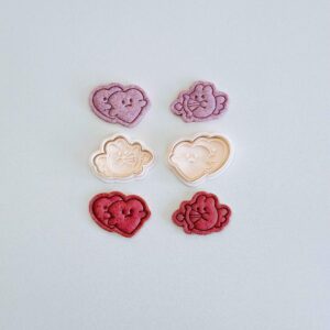Black Bunny Cupid Cookie Cutter Stamp Plastic Cupid with Heart Shape Baking Tool for Valentine Day Cookies Biscuits Fondant Party Treats Home Baking Romantic Desserts