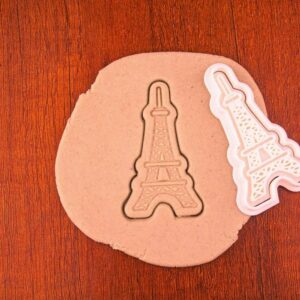 Eiffel Tower Black Cookie Cutter Cookie Baking Stamp for Paris Theme Cookies Elegant Cake Decorations Travel Party Supplies Gift for France Lovers Kids Birthday DIY Craft and Pastry