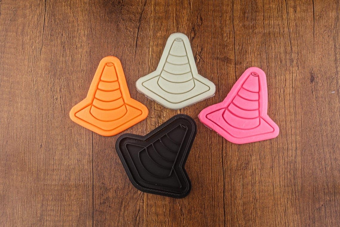 Traffic Cone Cookie Cutter Black Cookie Road Safety Theme Baking Mold for Construction Party Treats Vehicle Themed Decorations Edible Traffic Sign Cookies for Kids Events and Learning - Image 4