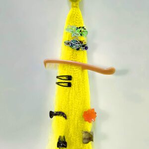 Vango Creations Wall Hanging Storage Hanger for Bedroom Hair Clip Hanger Cookie Choti Hair Clip Hanger (Yellow)