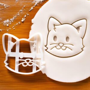 Cat Face Cookie Cookie Cutter Cute Cat Face Biscuits with Whiskers Design Perfect for Kid Parties, Animal Lovers, Baking Fun, Crafting, Themed Celebration Unique One of a Kind (ONLY CUTE CAT)