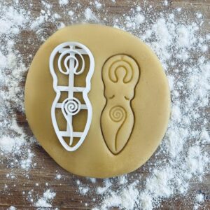 Black Spiral Goddess Cookie Cutter Wiccan Wicca Symbol Biscuit Cutter Ancient Goddess Sign Pagan Divine Femininity Female Energy Cookie Stamp Pastry Fondant Clay Tool