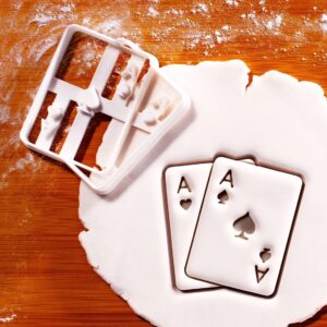 Double Ace Cookie Cutter Playing Card Baking Mold for Magic Show Parties Magician Events Circus Themes Kids Birthdays Game Night Treats Card Game Decorations Kitchen Tool (ONLY DOUBLE ACE)