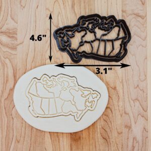 Map of Canada Detailed Cookie Cutter Cookie for Fondant Clay Baking Canadian Geography Themed Desserts Educational Craft Tools Use in India