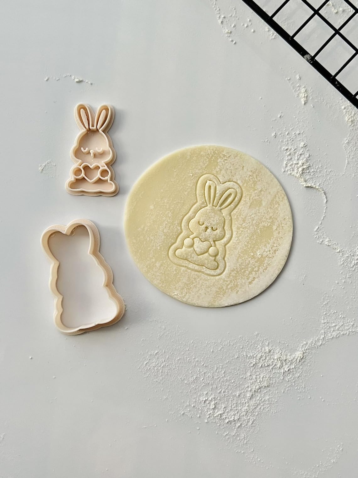 Black Bunny Cookie Cutter Set with Rabbit Stamp for Animal Themed Baking Homemade Cookies Fondant Cake Decorating Party Favors Easter Treats and Thoughtful Baking Gift Ideas - Image 2
