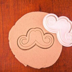Mustache Shape Black Cookie Cutter Cookie Baking Stamp for Funny Cookie Making Masculine Theme Birthday Party Decoration Kids Family Baking Tool Unique Gift Idea for Men Father Son