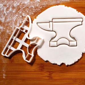 Anvil cookie cutter shaped like blacksmith tool for biscuit fondant clay baking perfect for bakers metalworkers blacksmith enthusiasts DIY craft projects and unique gift ideas (ONLY ANVIL)