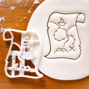 Treasure Map Cookie Cutter Biscuit Fondant Clay Baking Nautical Pirate Theme Beach Birthday Party Scavenger Hunt Clue Game Baby Shower Vintage Adventure Treats Decorations (ONLY TRESURE MAP)