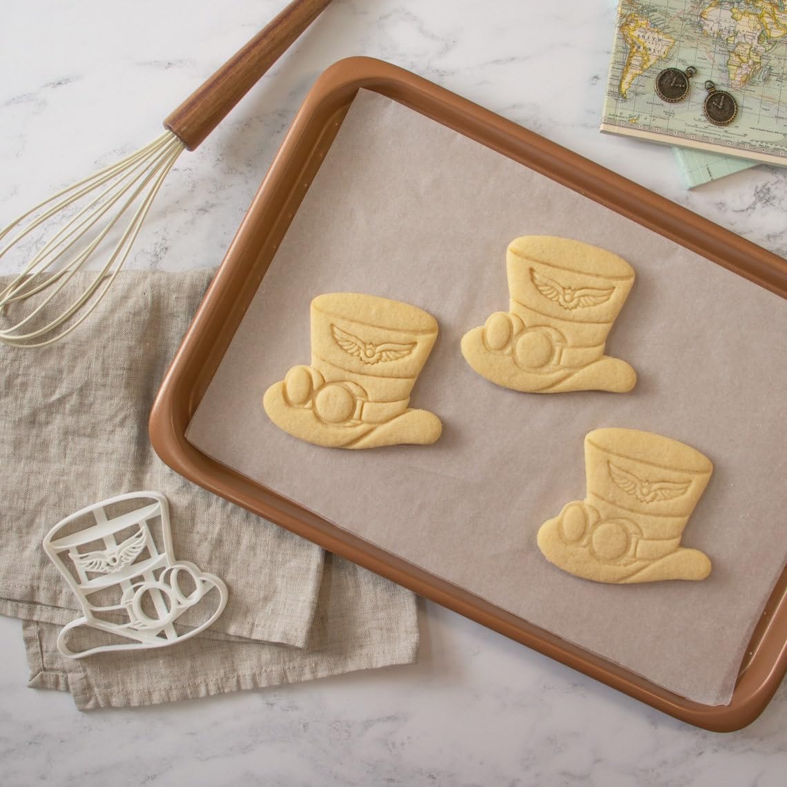 Steampunk Hat Cookie Cutter Cookie India Biscuit Cutter Victorian Era Science Fiction Party top hat Mechanical Vintage Industrial Fondant Clay Cutter Baking Tool (ONLY Steampunk HAT) - Image 2