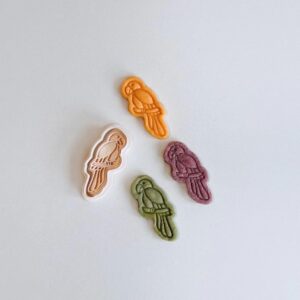 Black Parrot Cookie Cutter Stamp Set Spring Animal Parrot Bird Shape Baking Tool for Cookies Fondant Clay Treats Creative Dessert Making Parties Family Baking Everyday Use