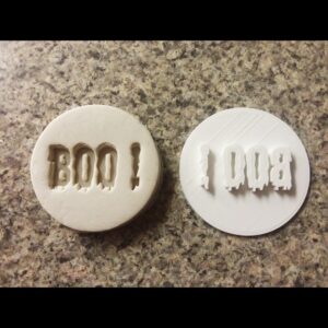 Black BOO Embosser Stamp Halloween Theme Baking Tool for Spooky Cookies Cupcakes Fondant Decoration Haunted Party Treats Biscuit Topper for Trick or Treat Gift Boxes and Dessert