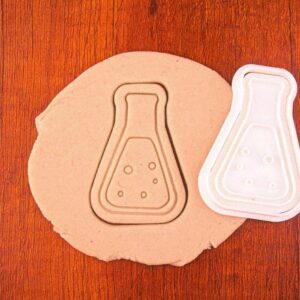 Laboratory Flask Black Cookie Cutter Cookie Baking Stamp for Science Theme Cookies Chemistry Party Decorations Unique Gift for Researchers Teachers Students Kids DIY Craft and Baking