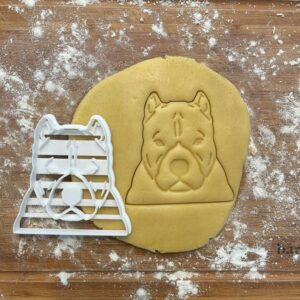 Black American Bully Face Cookie Cutter Dog Biscuit Shape Gift Idea for Dog Lovers Baking Cookies Fondant Polymer Clay Cutter for Handmade Crafts and Bully Mom Gifts Treats Decor