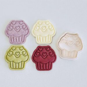 Black Heart Cupcake Cookie Cutter cookie Valentine�s Day Cookie Cutter Stamp Set Love Heart Cupcake Fondant Molds for Cookies Cupcakes Pastries Biscuits Dessert Baking Tool