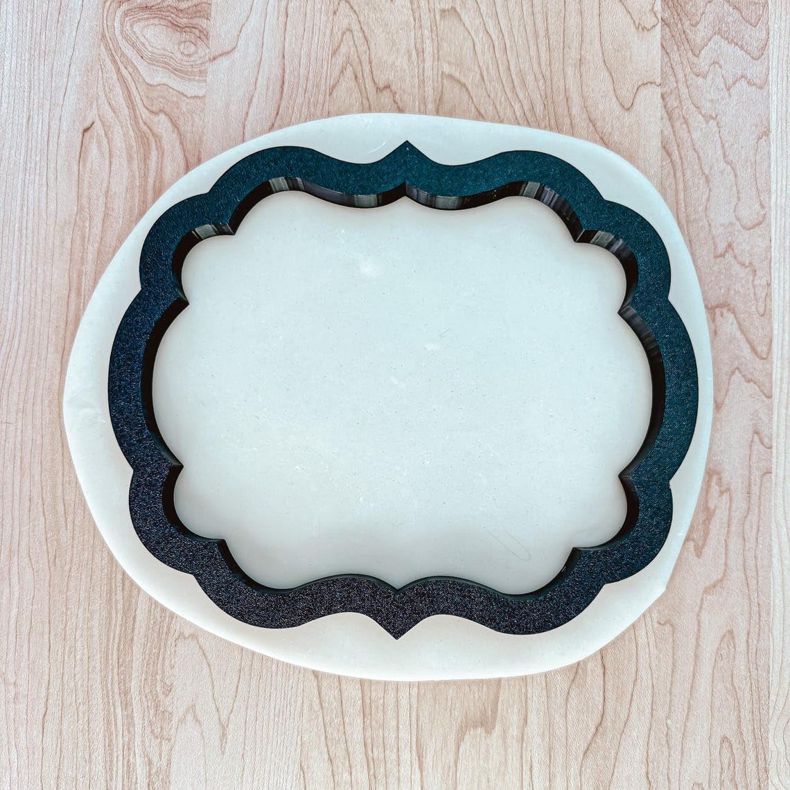 Traditional Plaque Scalloped Rectangle Extra Large Cutter Cookie for Cookies, Fondant, Clay, Pottery, Ceramic, Polymer Clay Art Projects, DIY Decorating Tool Made in India - Image 2