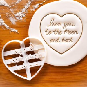 Cursive Hugging Heart Cookie Cutter for Valentines Day Biscuit Baking Romantic Word Shaped Dough Cutter Love Themed Script Lettering Mold Holiday Cookies and Gift Presentation (ONLY CURSIVE)