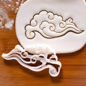 Whimsical Eastern Cloud Shaped Cookie Cutter for Chinese Theme Baking Biscuit Fondant Mythical Cloud Wave Design for Lunar New Year Festivals Auspicious Desserts and Cultural
