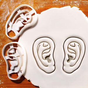 Pair of Anatomical Human Ear Cookie Cutters Cookie for Baking Medical Themed Biscuits Perfect for Audiologists otolaryngologists ENT Specialists and Healthcare Professionals Baking
