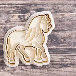 Friesian horse cookie cutter set for making shortbread cookies fondant biscuits sugar paste cake decoration chocolate treats baking tools for equestrian lovers animal theme party