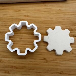 Gear Cog Shape Polymer Clay Cutter Cookie Fondant Biscuit Cutter Sharp Tapered Edge Tool for Earrings Jewelry Making Steampunk Cupcake Decoration Baking Craft Projects Industrial Theme