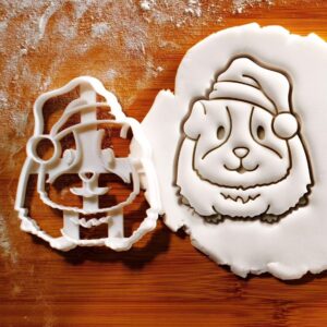 Santa Guinea Pig Cookie Cutter Biscuit Fondant Clay Baking Cute Furry Animal Christmas Holiday Treats Festive Party Favor Rodent Pet Lover Gift Baking Tool Seasonal Celebrations (ONLY SANTA)