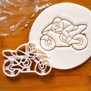 Motorbike Rider Cookie Cookie Cutter for Motorcycle Birthday Parties, Biker Themed Baking, Racing Events, Track Day Treats, Motorsports Desserts, Adventure Travel, and Rider (ONLY Rider)