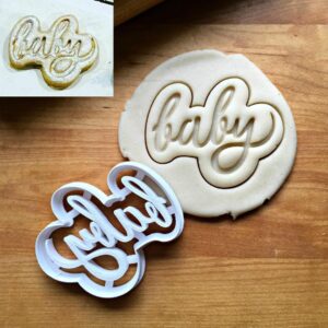 Font Ideal in Baby India Cookie Suitable Design or Safe Showers, Cakes Baking for Tool Cutter Standard Cursive & Cookie Dishwasher Script Made Crafts Size Baby