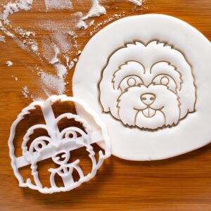 Maltipoo dog face shape cookie cutter baking biscuits treats for dog lovers pet owners veterinary clinics adoption events furry friend themed baking cute toy breed mix dog mold (ONLY MATIPOO)