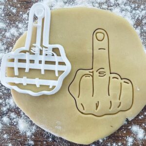 Black Middle Finger Cookie Cutter Fuck You Sign Fuck Off Hand Fingers Cookie Stamp Funny Rude Gift Insult Pastry Fondant Dough Biscuit Baking Tool