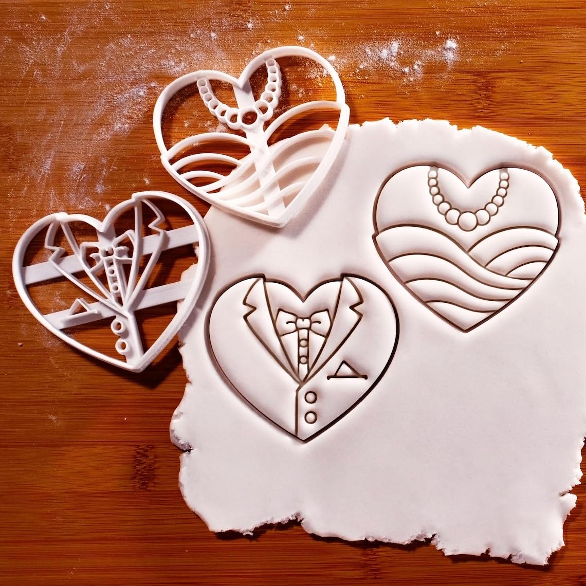 Heart Shaped Groom Cookie Cutter Baking Wedding Cookies Engagement Party Favors Bridal Shower Treats Bachelorette Dessert Ideas Hen Party Biscuits Groom Theme Cookie Design Boys (ONLY GROOM) - Image 2
