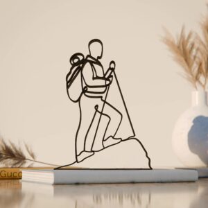 Mountaineer Line Art Figure, Unique Mountaineer Gift Idea, Line Art Sculpture, Minimalist Home Decor | Ideal for Home Decor, Gift (Pack of 3)
