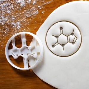 Caffeine Molecule Design 1 Cookie Cutter for Chemistry Lovers Coffee Addicts Tea Enthusiasts Espresso Fans Insomnia Cafe Theme Parties Graduation Gifts Science Students Sleep Addict (ONLY ONE)