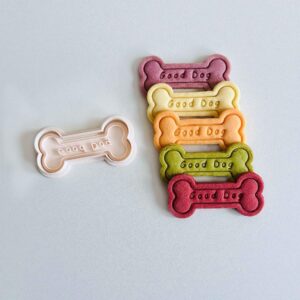 Black Dog Bone Cookie Cutter Good Dog Text Stamp Set cookie Pet Treat Baking Tool for Dog-Themed Cookies Fondant Cake Decorating Home Baking Supplies