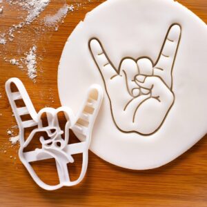 Rock Sign Cookie Cutter Hand Gesture Biscuit Cutter for Music Festival Party Favor Cultural Symbol Bakeware for Lucky Wishes Superstitions Fun Baking and Craft Projects (ONLY ROCK SIGN)