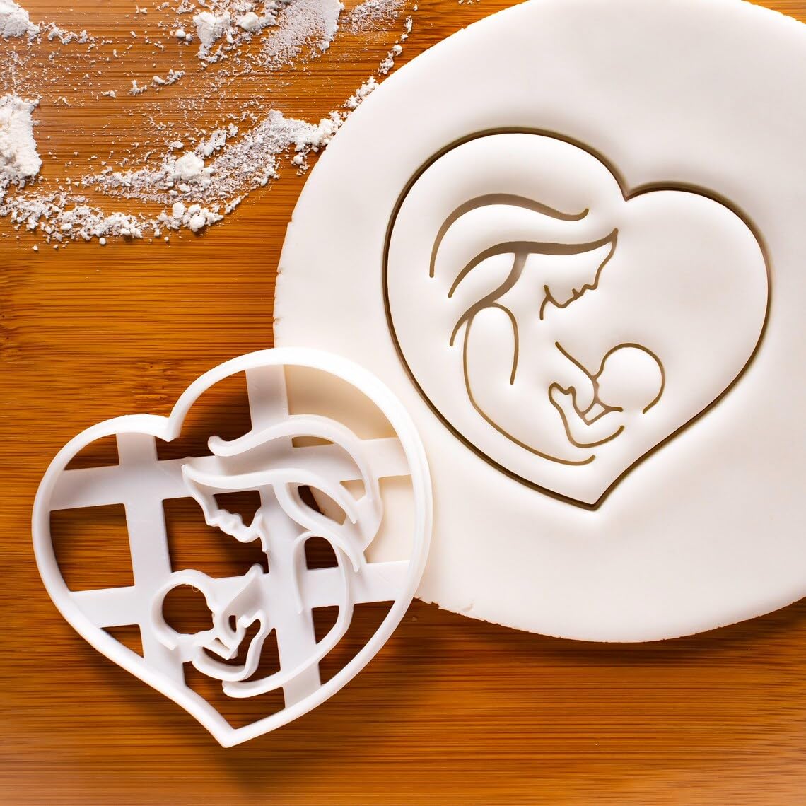 Breastfeeding Cookie Cookie Cutter for Newborn Baby Celebration Biscuits Nursing Mother Themed Baby Shower Fondant Clay Dough Cutter for Birth Announcement Party and Mom Inspired Treat