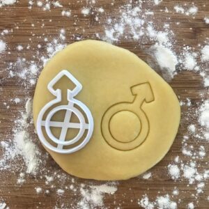 Black Mars Symbol Cookie Cutter Male Sign Shape Mini Biscuit Cutter for Baking Fondant Dough Polymer Clay Jewelry Making Earring Cutter Bachelorette Party Craft Tool