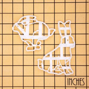 Hare Portrait and Hare Running Cookie Cutter