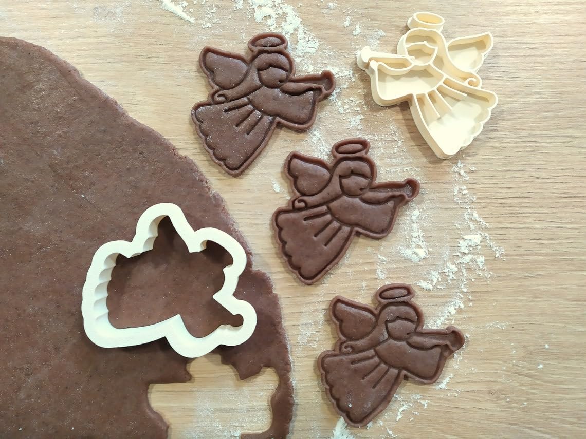 Angel with Trumpet Cookie Cutter Set for Making Shortbread Cookies Pastry Sugar Paste Fondant Icing for Homemade Cake Decoration Christmas Religious Theme Holiday Baking Set - Image 4