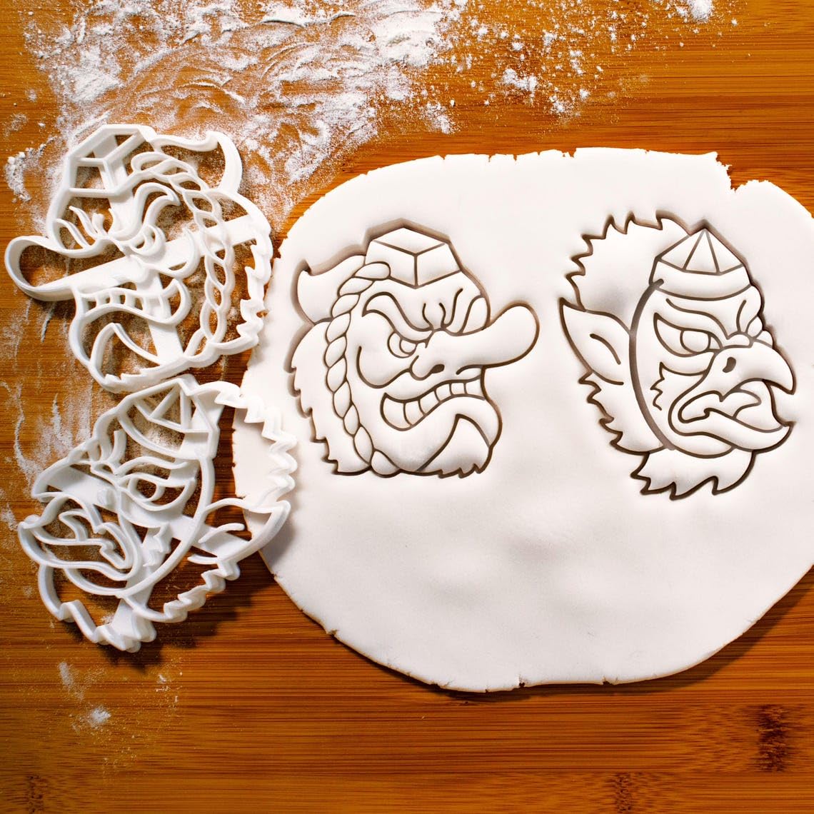 Tengu Mask Cookie Cutter for Biscuit Fondant Clay Baking Japanese Folklore Mythology Edo Period Shinto Spirit Supernatural Demon Mask Treats Cultural Festival Crafts and Themed - Image 2