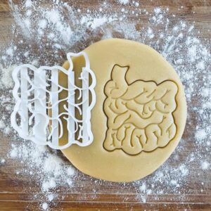 Black Intestines Cookie Cutter Human Body Biscuit Cutter Medical Cookie Stamp Gift for Future Doctor Nurse Science Student Pastry Fondant Dough Anatomy Baking Tool